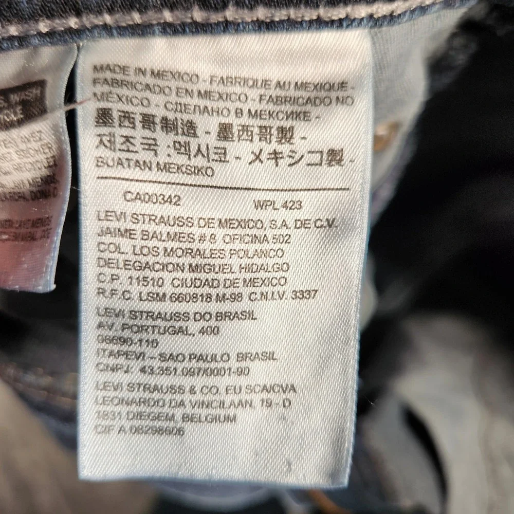 Levi's 505 Jeans Men 32X34 Blue Regular Fit Dark‎ Wash Denim